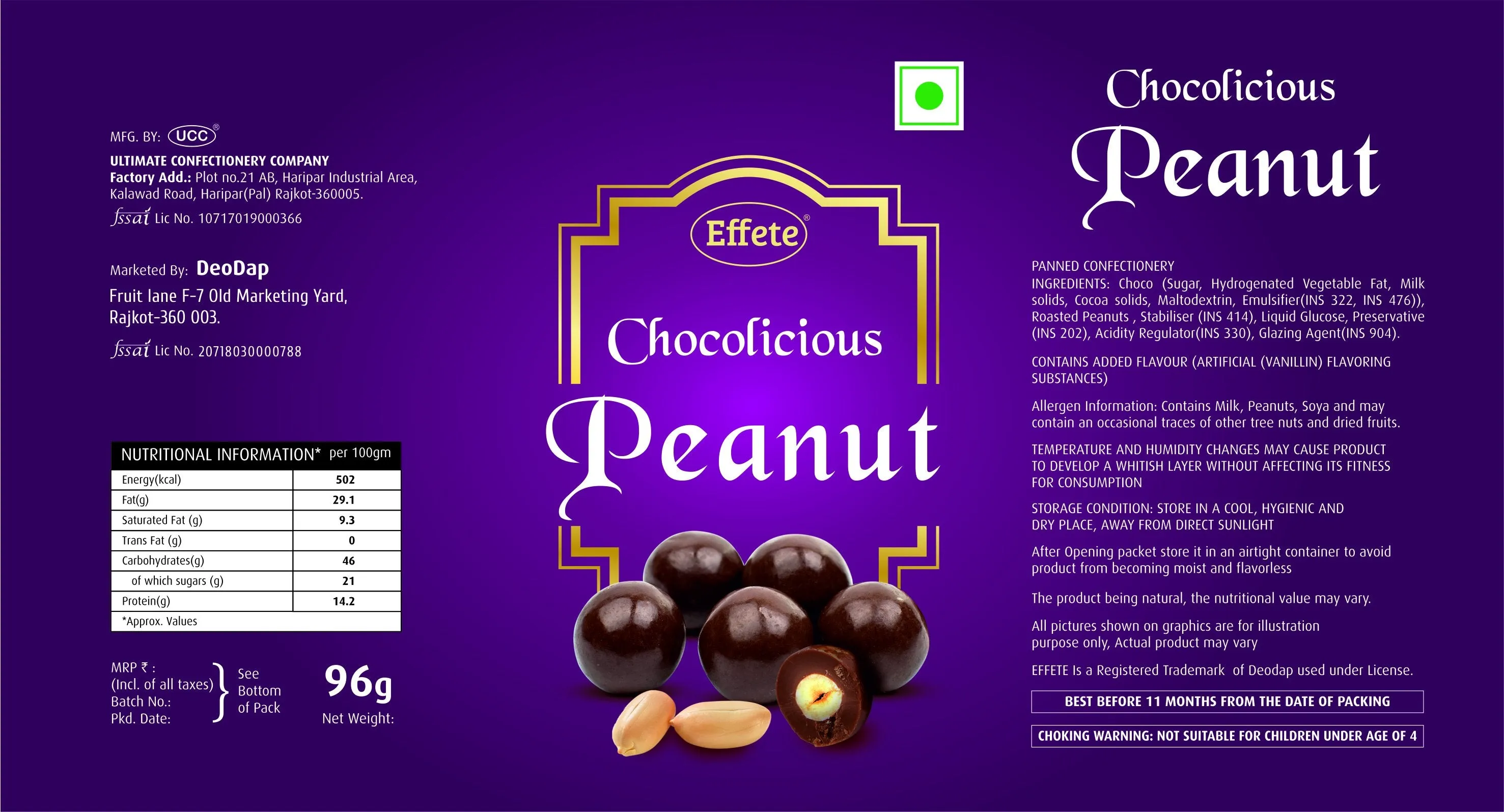 047 Effete Peanut Chocolate (96 Gms)