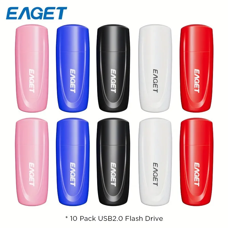 10-Pack USB 2.0 Flash Drive 4GB Multicolor Memory Stick Bundle