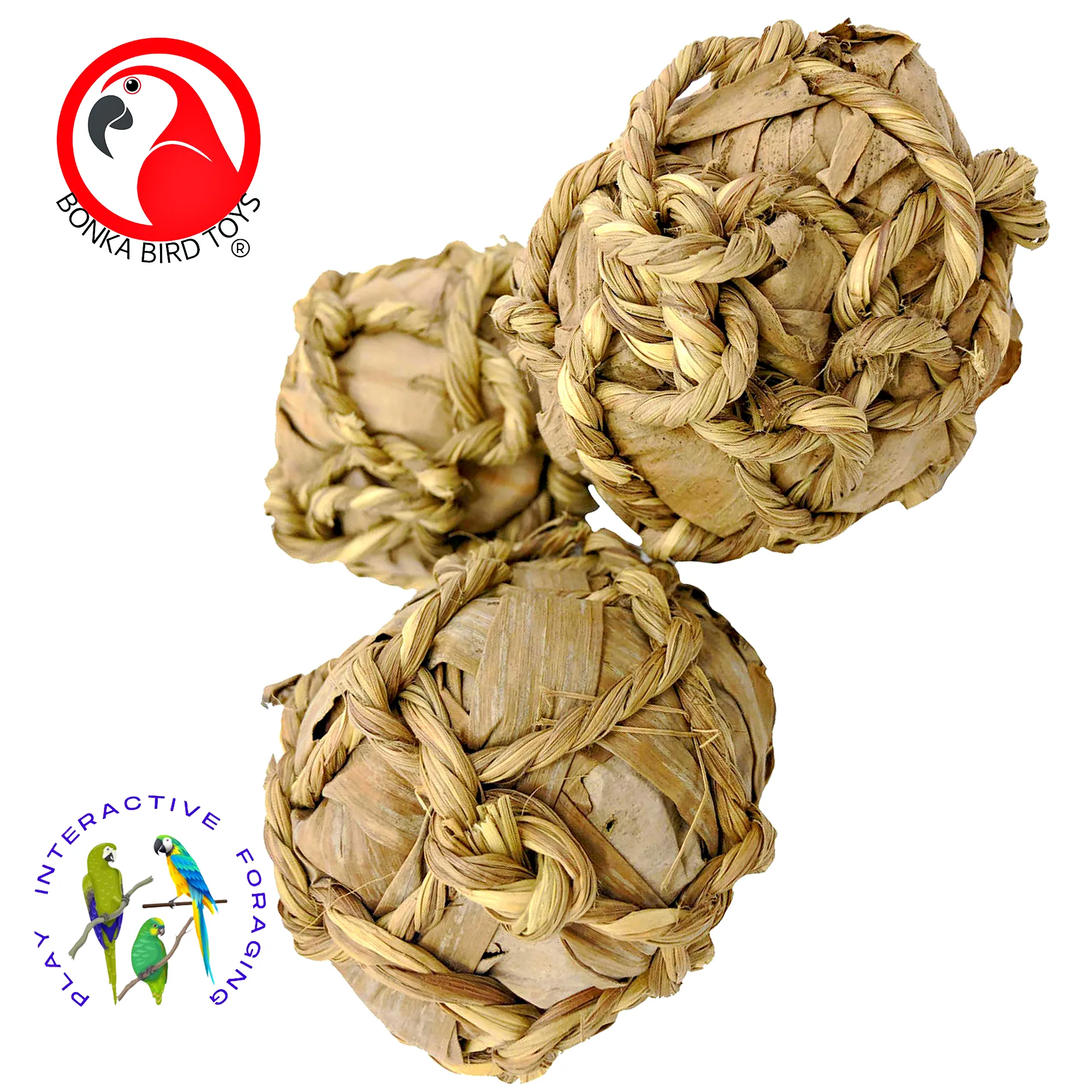 1277 PK3 Natural Banana Leaf Balls: Perfect for Birds and Rabbits