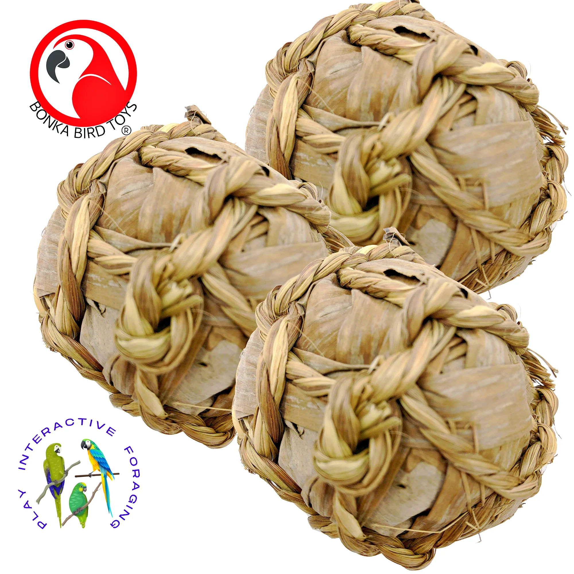 1277 PK3 Natural Banana Leaf Balls: Perfect for Birds and Rabbits