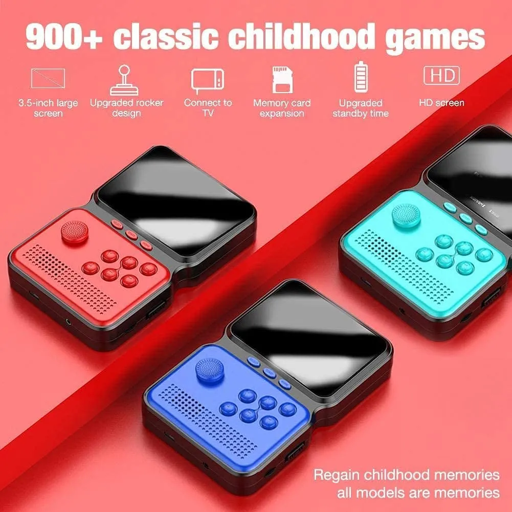 16  8 Bit Arcade Classic Retro Game Console Sup Handheld Game Box 900 Classic Games Support Game Box Power M3 Game Boy TV Birthday Presents for Kids and Adult Random Color