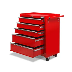 5 Drawer Mechanic Tool Box Cabinet Storage Trolley - Red