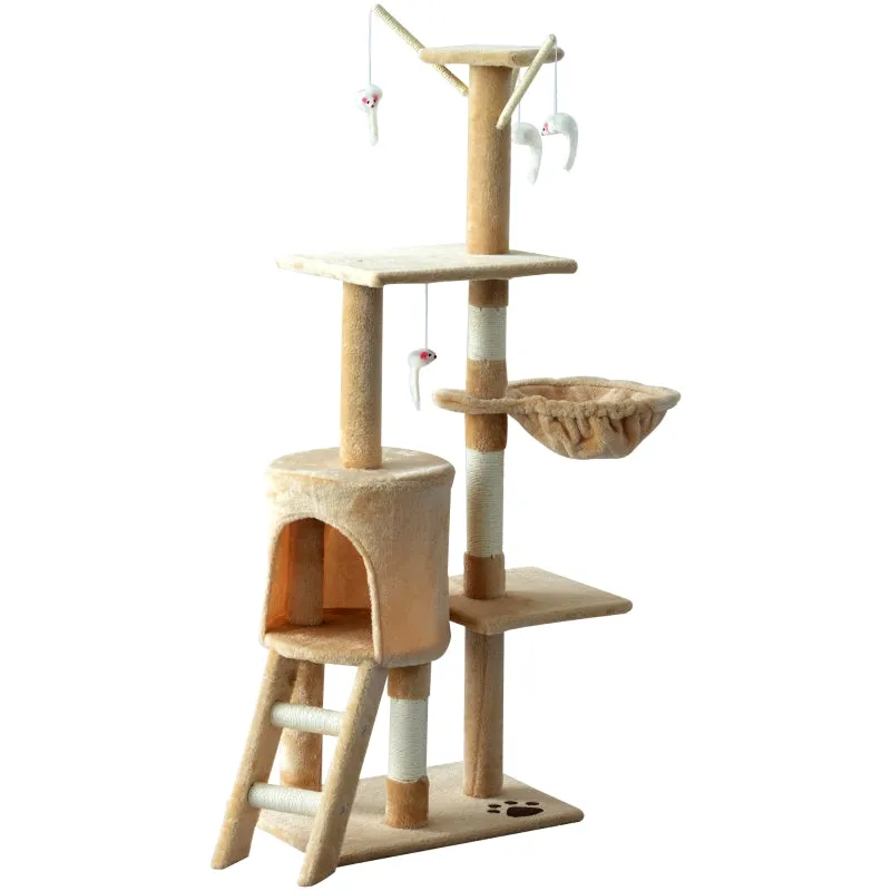 52" Cat Tree Scratching Post - Beige