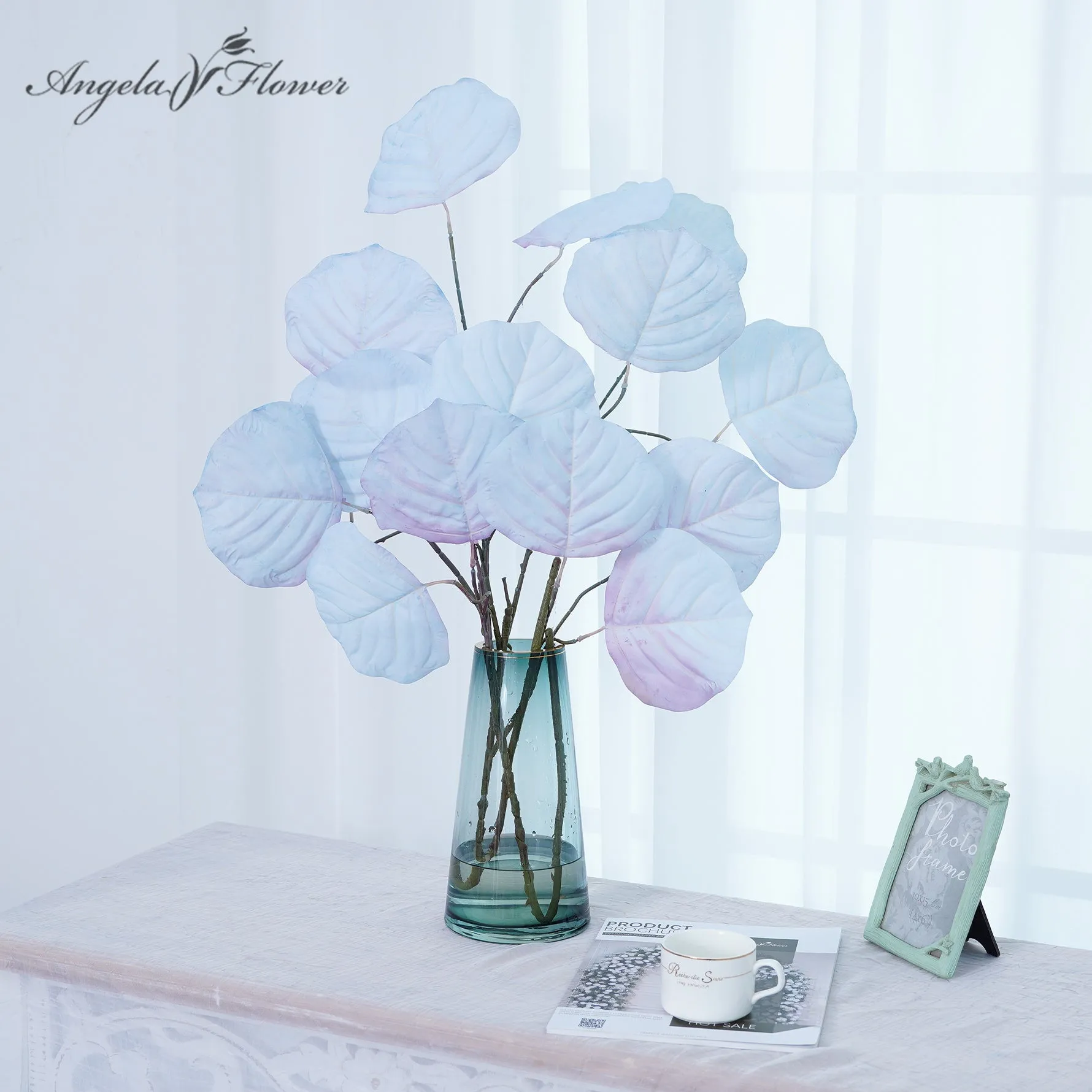 A8161 10pcs/lot Tiffany Blue Soft Leaf Flower Arrangement Accessories