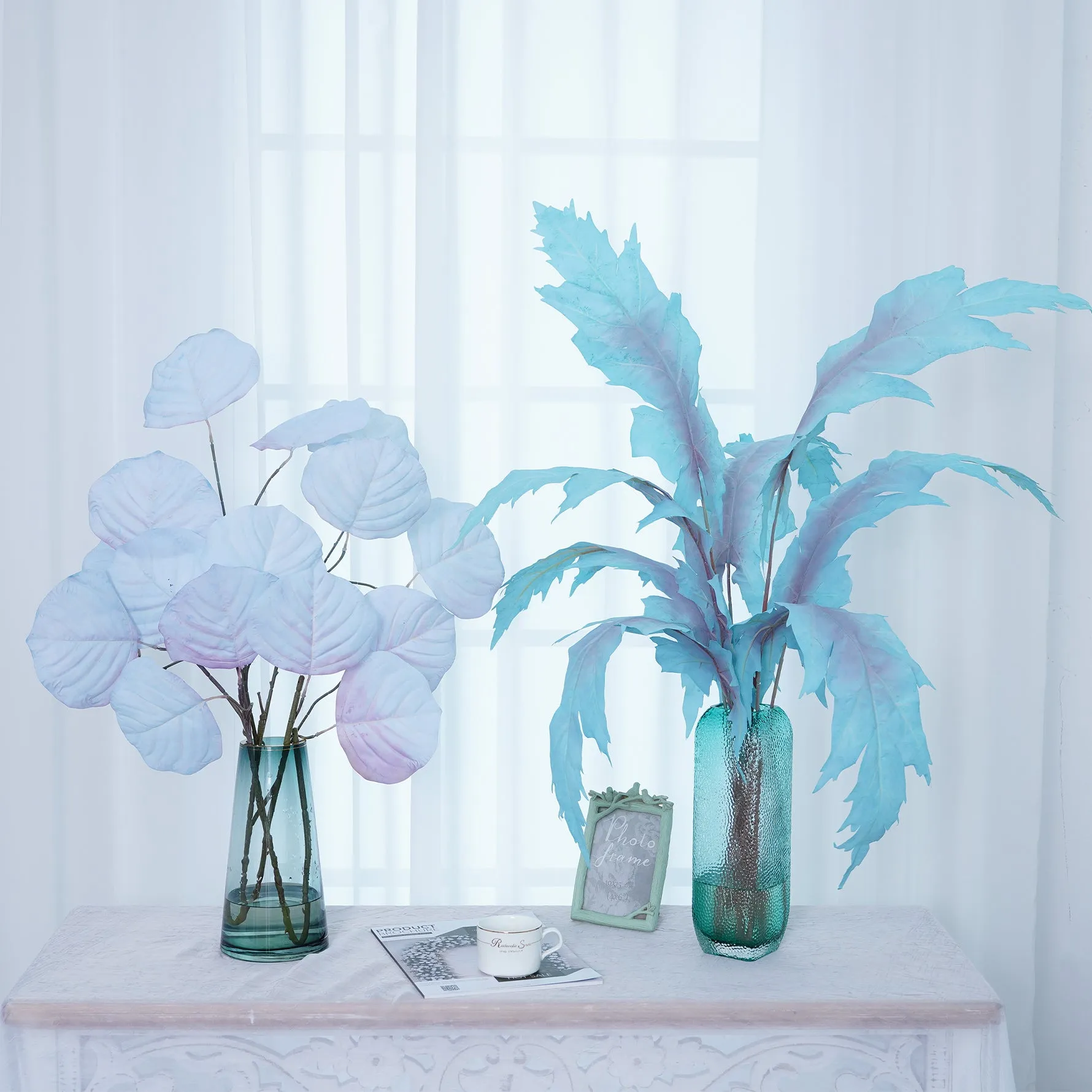 A8161 10pcs/lot Tiffany Blue Soft Leaf Flower Arrangement Accessories