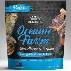 Absolute Holistic Air Dried Oceanic Farm Blue Mackerel & Lamb Dog Treats 100g