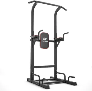 ADVENOR Power Tower Dip Station Pull Up Bar for Home Gym Dip Stands Strength Training Workout Equipment