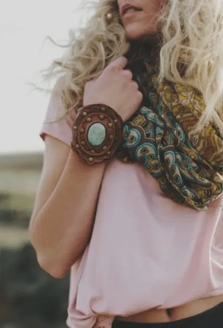 Aegean Boho Leather Cuff