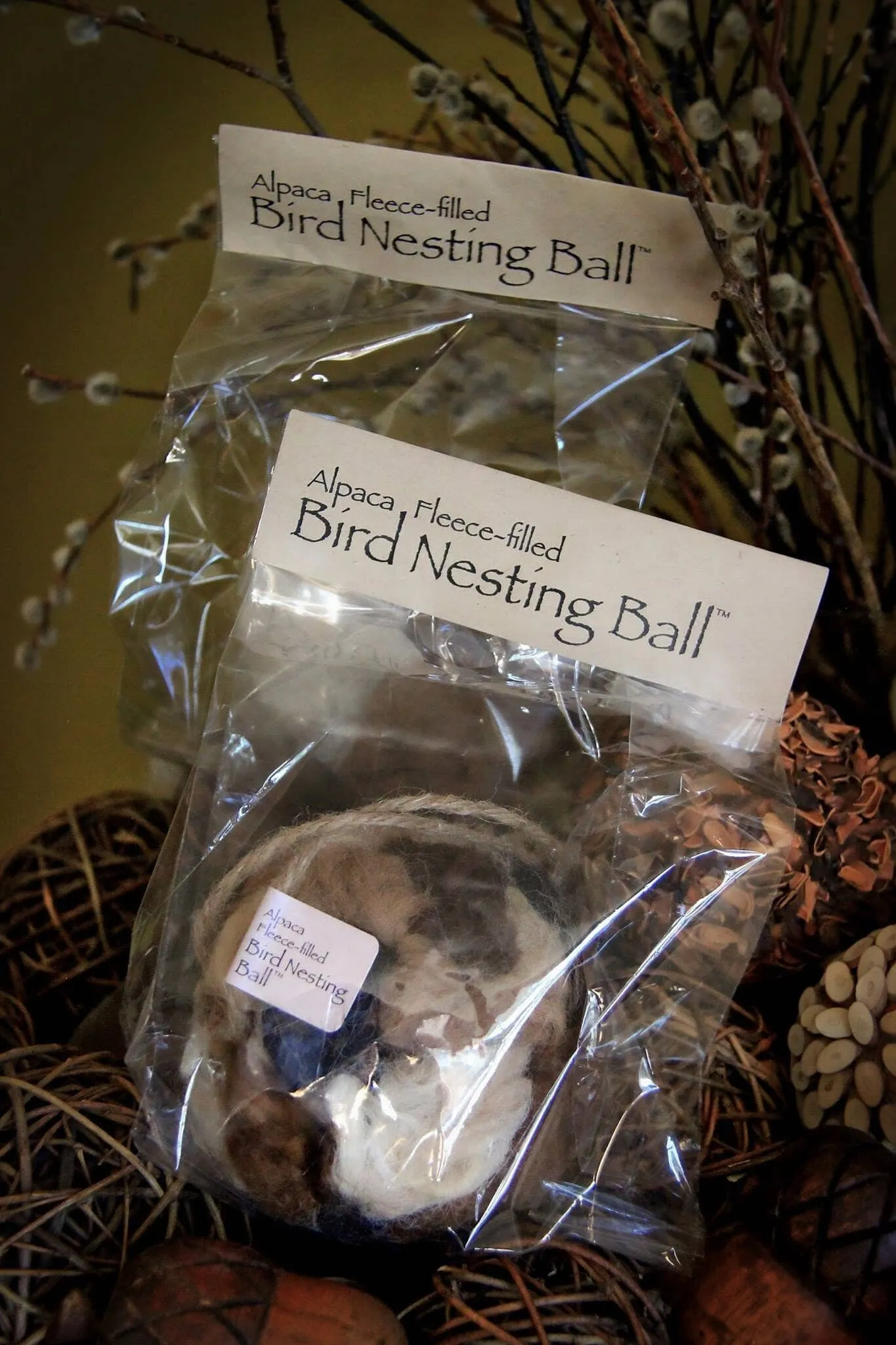 Alpaca Fleece-filled Bird Nesting Ball®