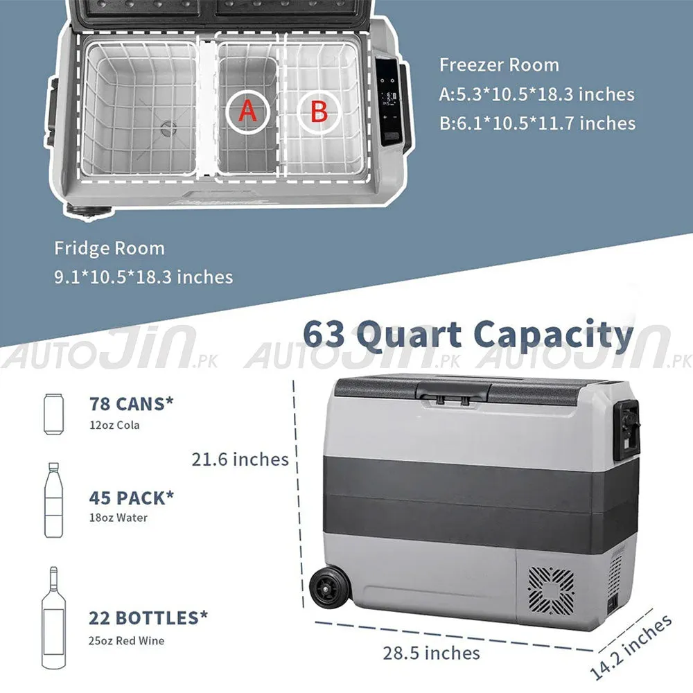 Alpicool T60 60L Car Refrigerator AC 12V DC 24V