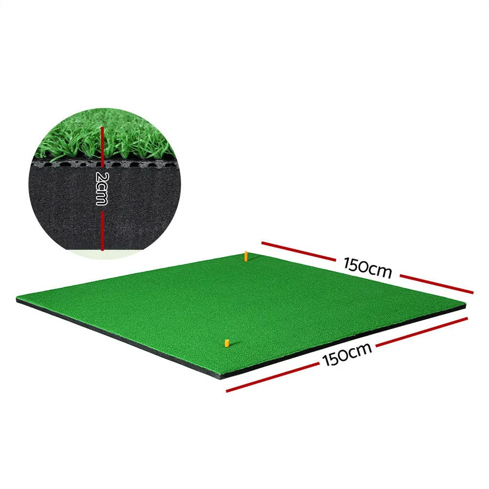 Anti-Fade Golf Hitting Mat 150x150cm with Tees - Everfit