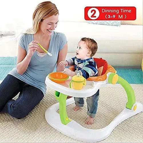 Baby Walker Stroller Sitting Posture Multi-Function Baby Stroller Game Car Dining Car Walker and Stroller, Blue