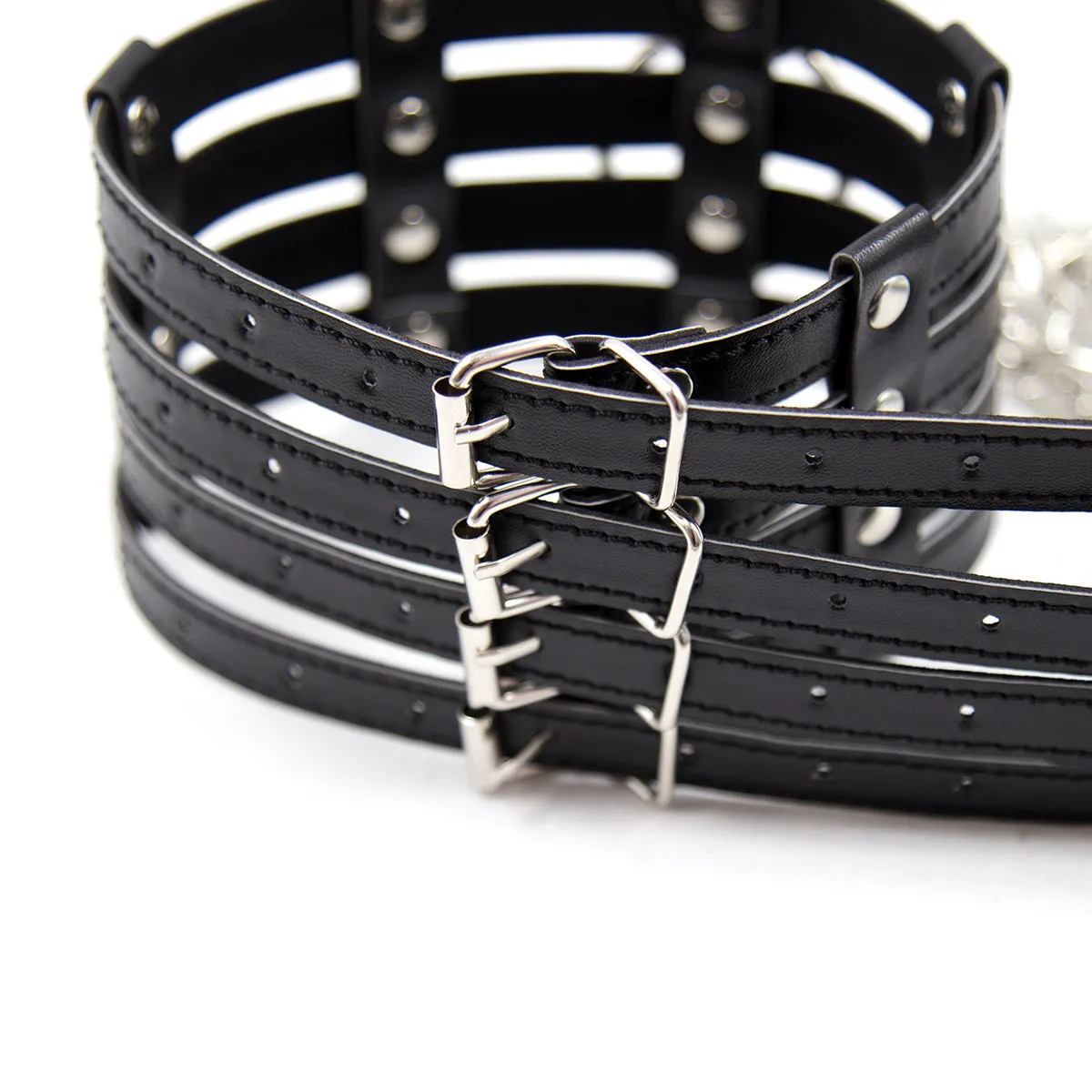 BDSM Collar With Chain Leash | Black | Fetish | Bondage