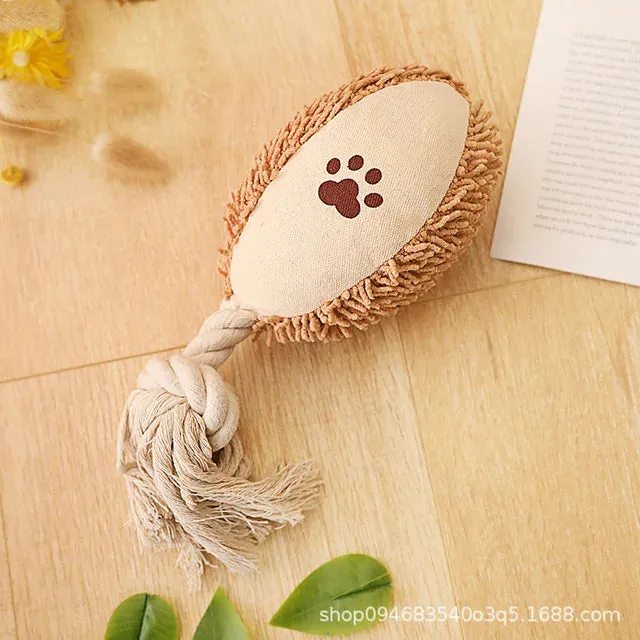 Bite-Resistant Cotton Rope Dog Toy with Sound – Durable Canvas Chew & Teeth Cleaner for Training