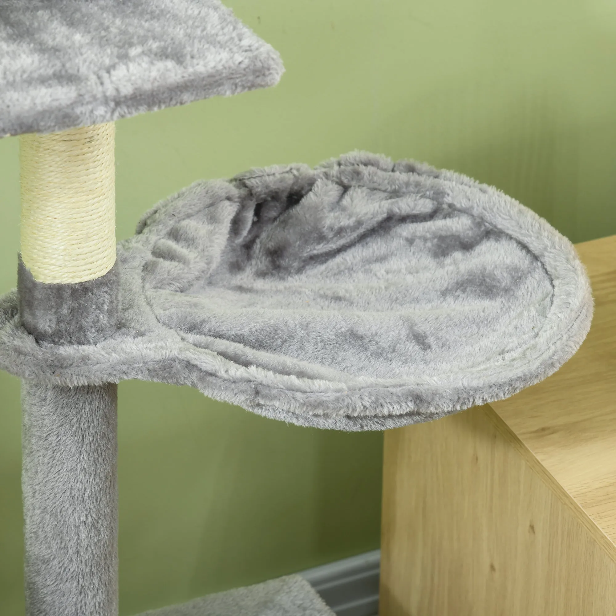 Cat Scratching Post Cat Tree for Indoor Cats Climbing Tower Scratcher w/ Ladder Kitty Activity Centre 135cm Grey