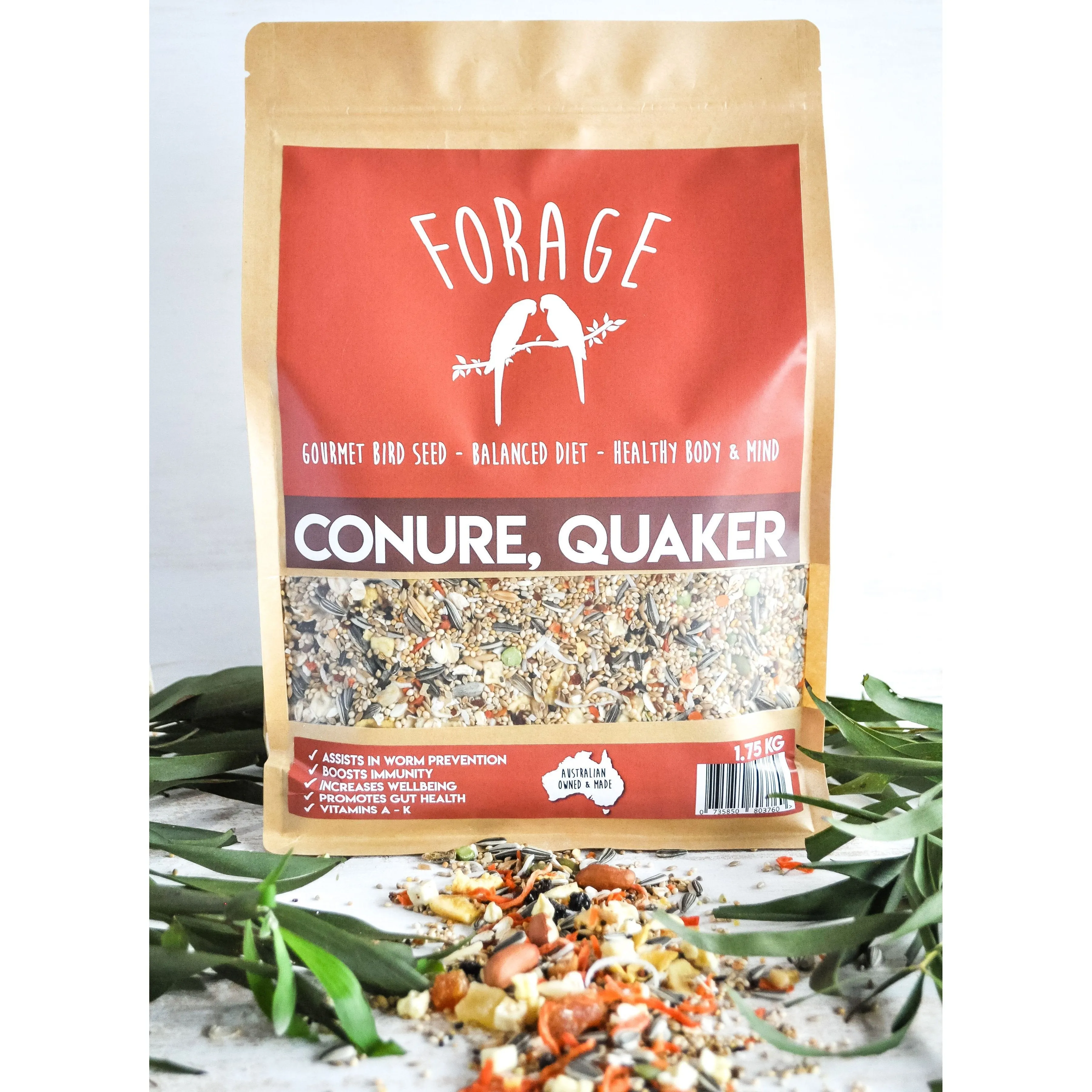 Forage Conure and Quaker Gourmet Bird Seed 1.75kg