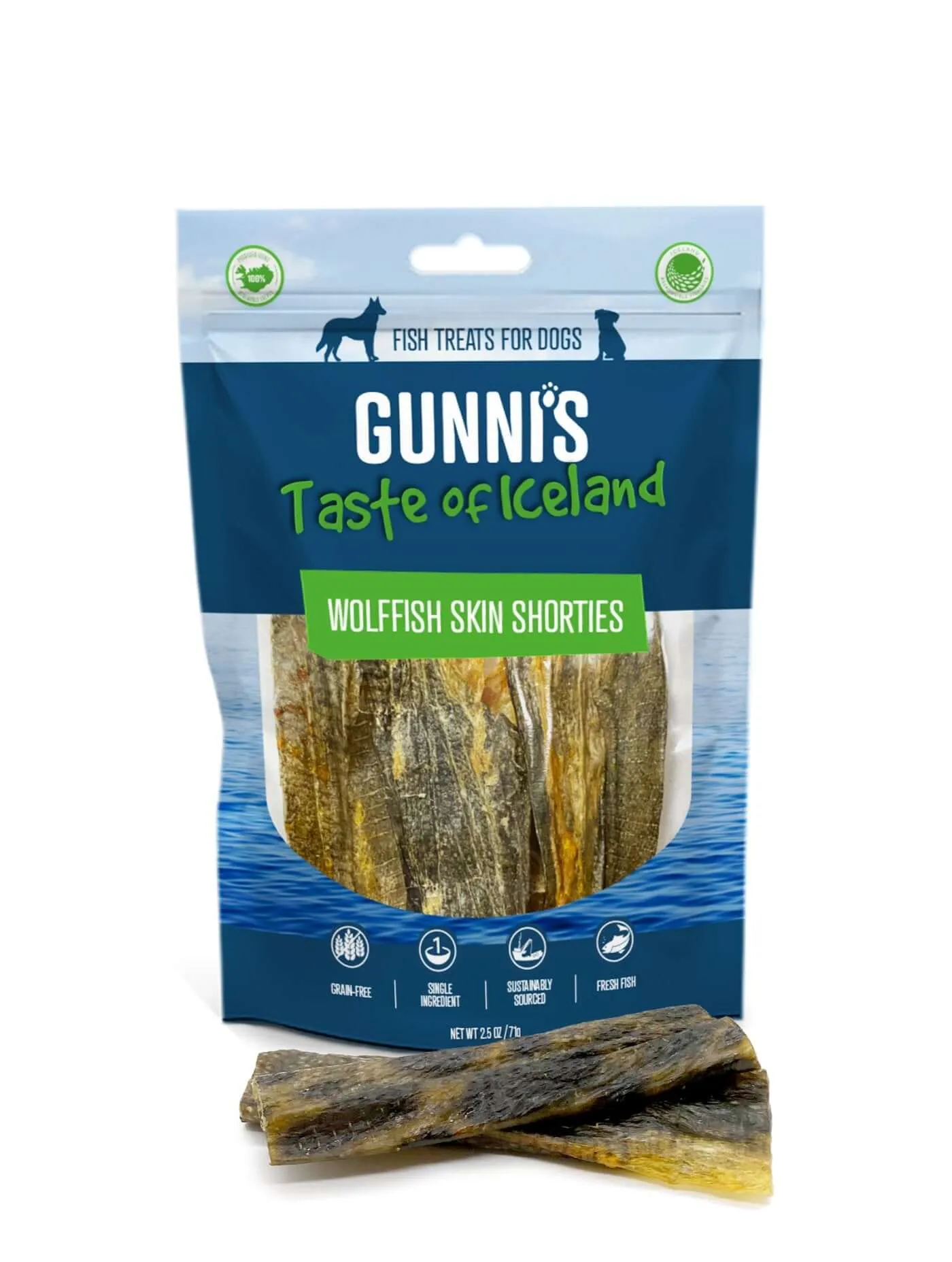 GUNNI'S Wolffish Skin Shorties Dog Treats 71g