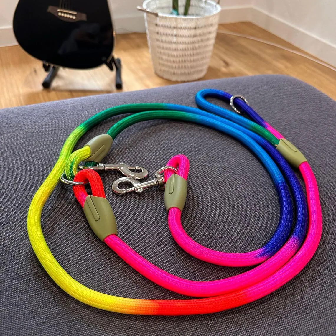 Hands-Free Nylon Rope Dog  Rainbow Leash