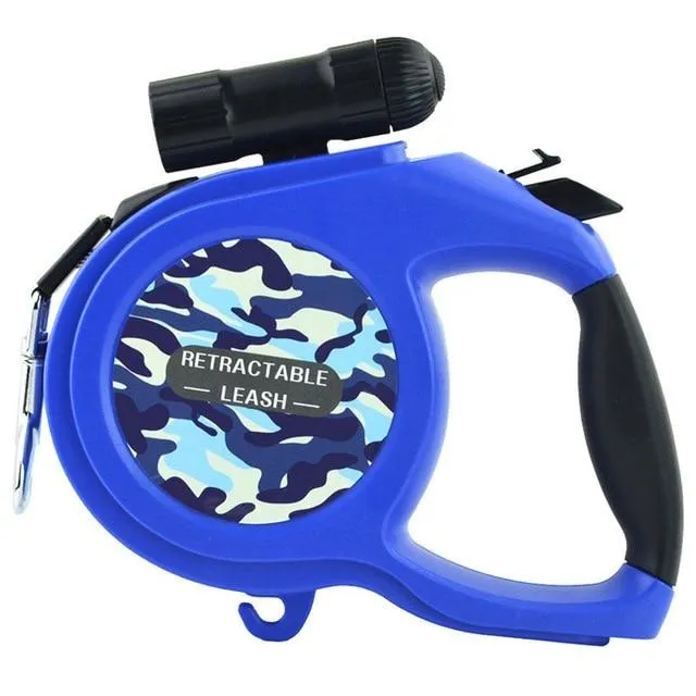 Heavy Duty Retractable Leash w/ Flashlight