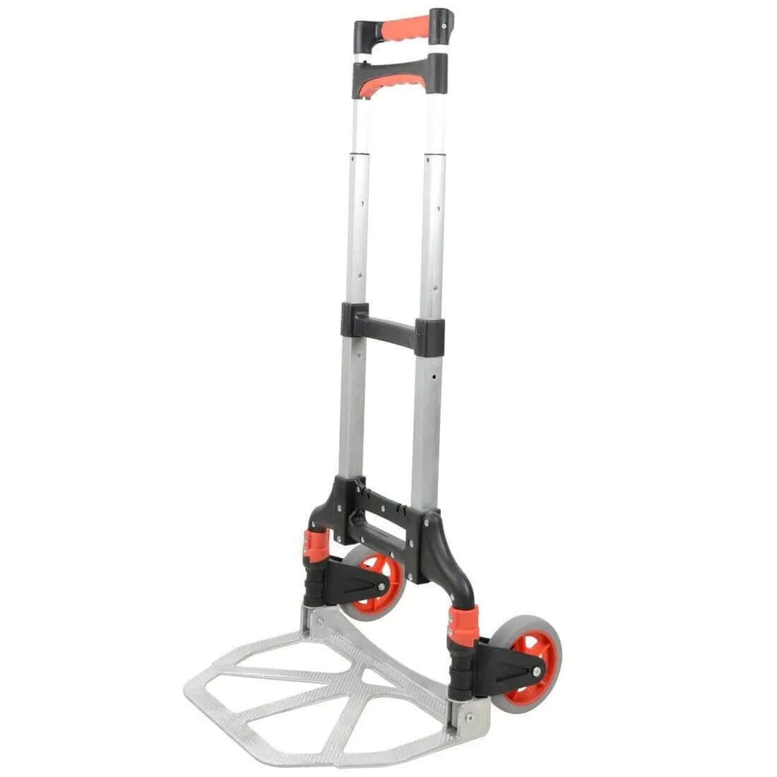 Lightweight Folding Aluminium Trolley - Portable & Adjustable Cart for Home/Work, Comfort Grip Handle, Easy Storage, 60kg Capacity