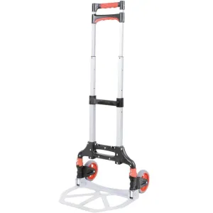 Lightweight Folding Aluminium Trolley - Portable & Adjustable Cart for Home/Work, Comfort Grip Handle, Easy Storage, 60kg Capacity