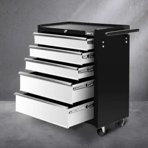 Lockable 5 Drawer Tool Box Cabinet with Wheels - Giantz