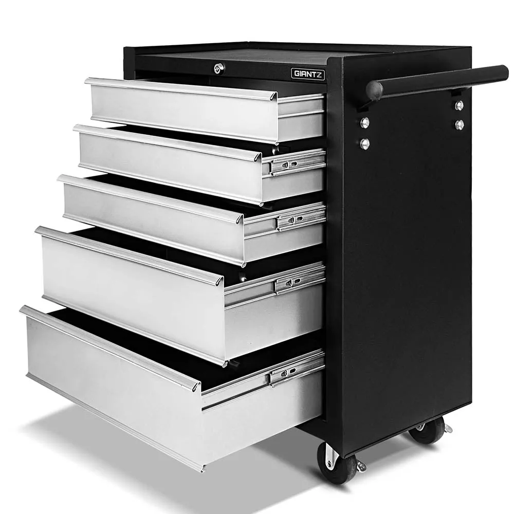 Lockable 5 Drawer Tool Box Cabinet with Wheels - Giantz