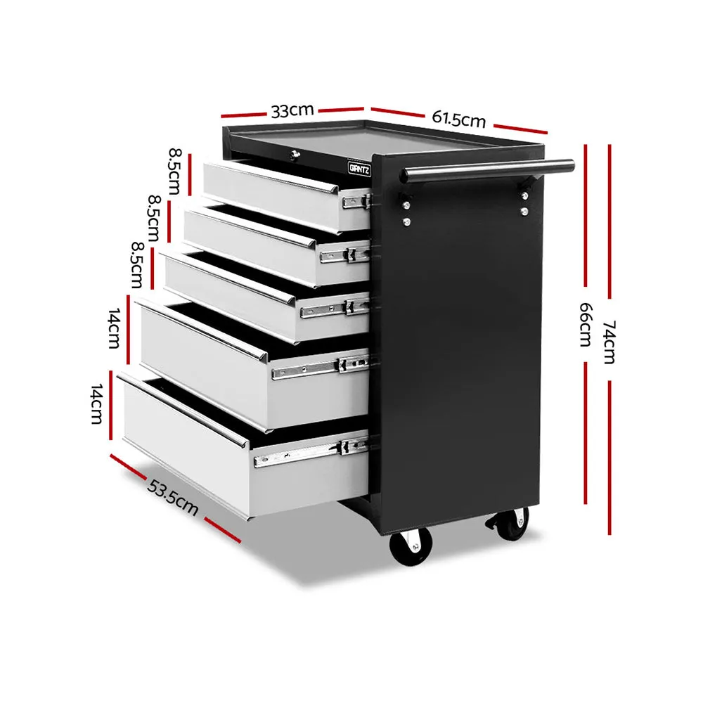 Lockable 5 Drawer Tool Box Cabinet with Wheels - Giantz