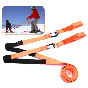 modern 1 Set Kids Ski Safety Belt Skating Traction Trainer Foot Tie Rope Ski Training Strong Lead Leash Snowboard Balance Turning Auxiliary Belt Ski Training Equipment for Beginner Children