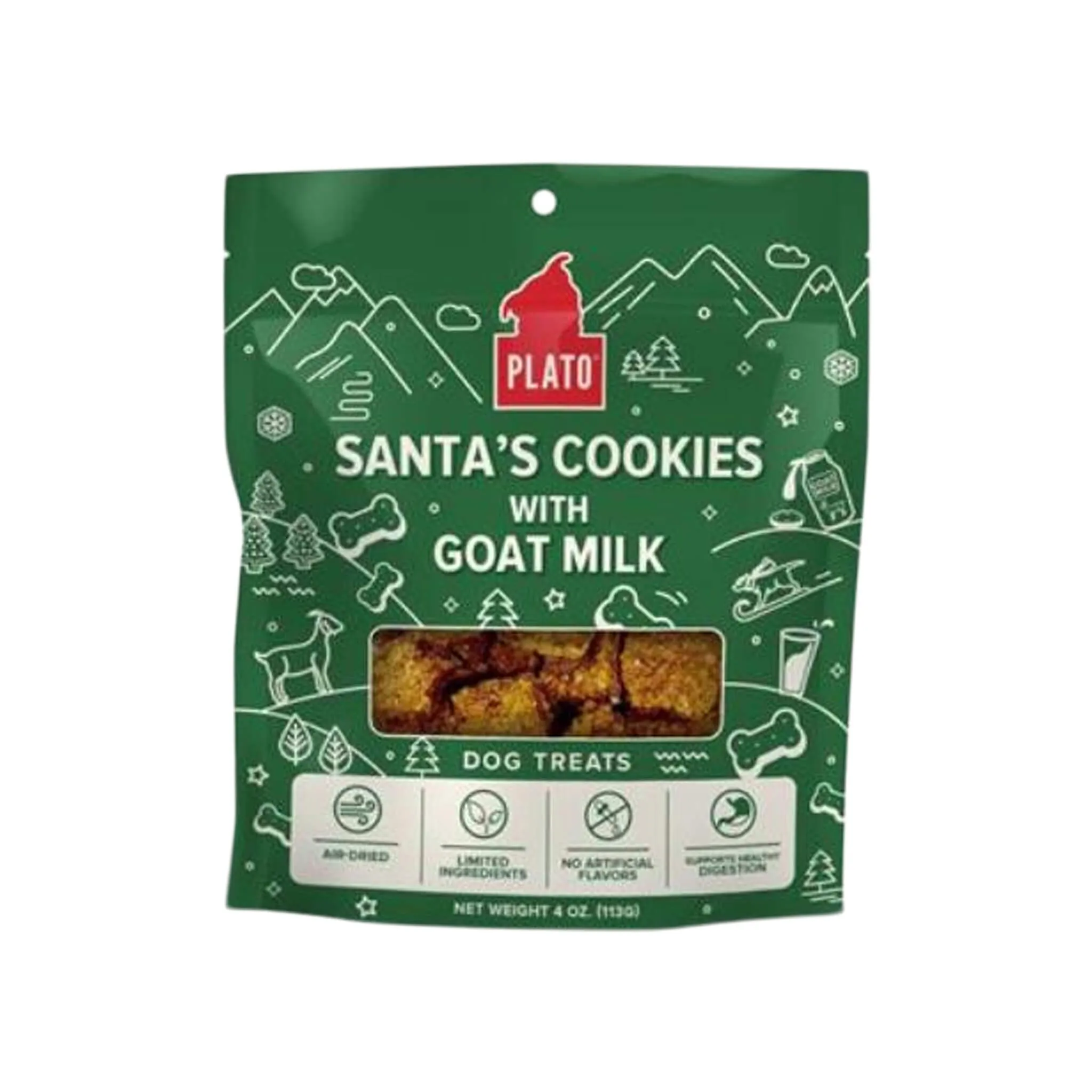 Plato Santa's Cookies with Goats Milk Grain Free Dog Treats