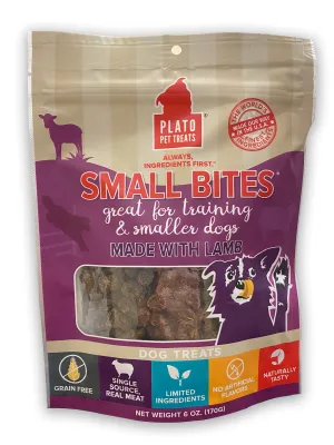 Plato's Small Bites Meaty Morsel Dog Treats, Lamb