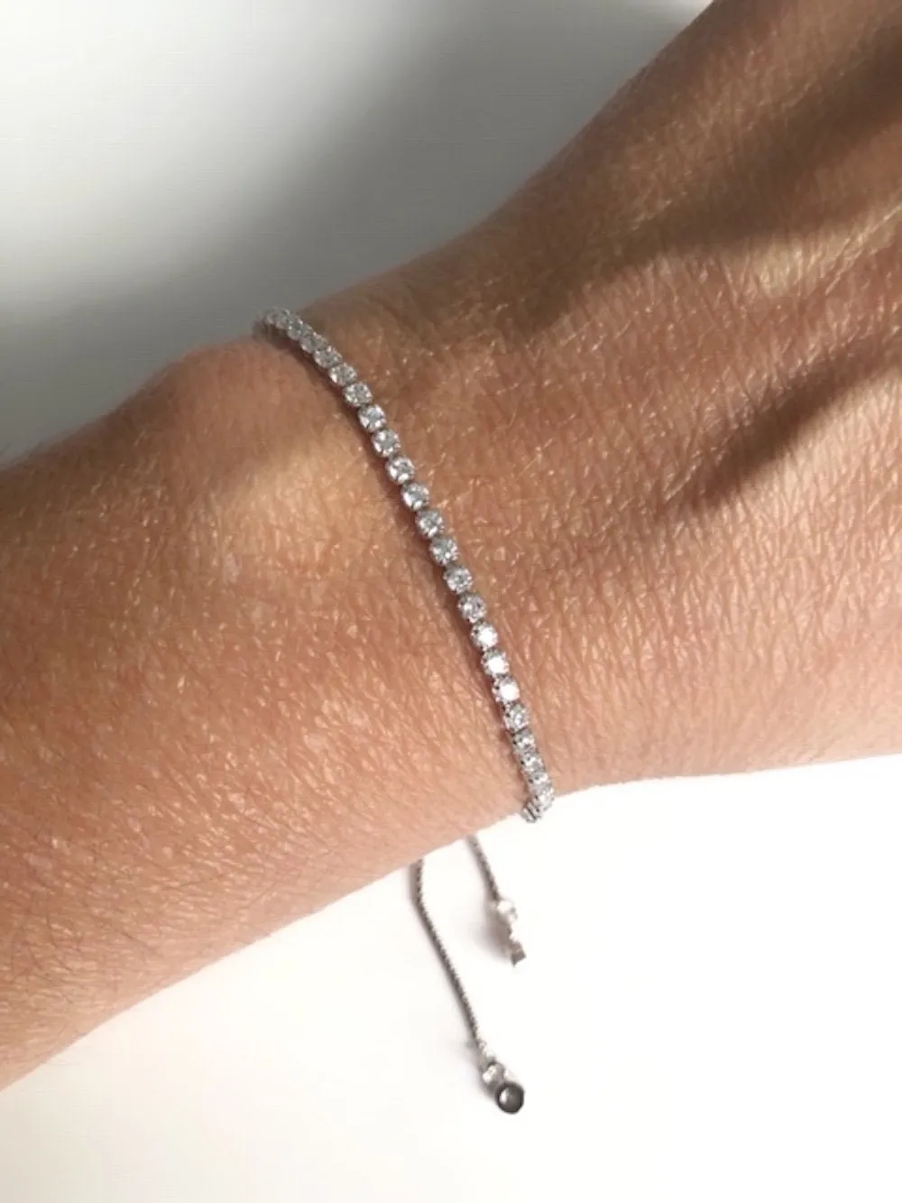 Silver Plated Rhinestone Tennis Bracelet