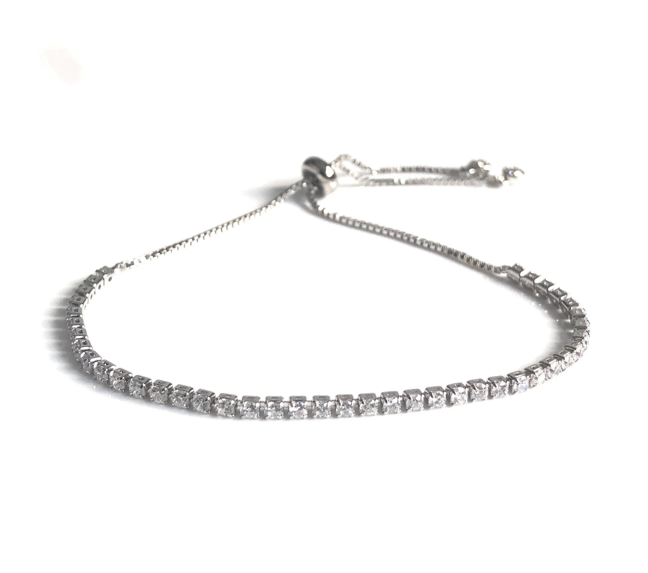 Silver Plated Rhinestone Tennis Bracelet