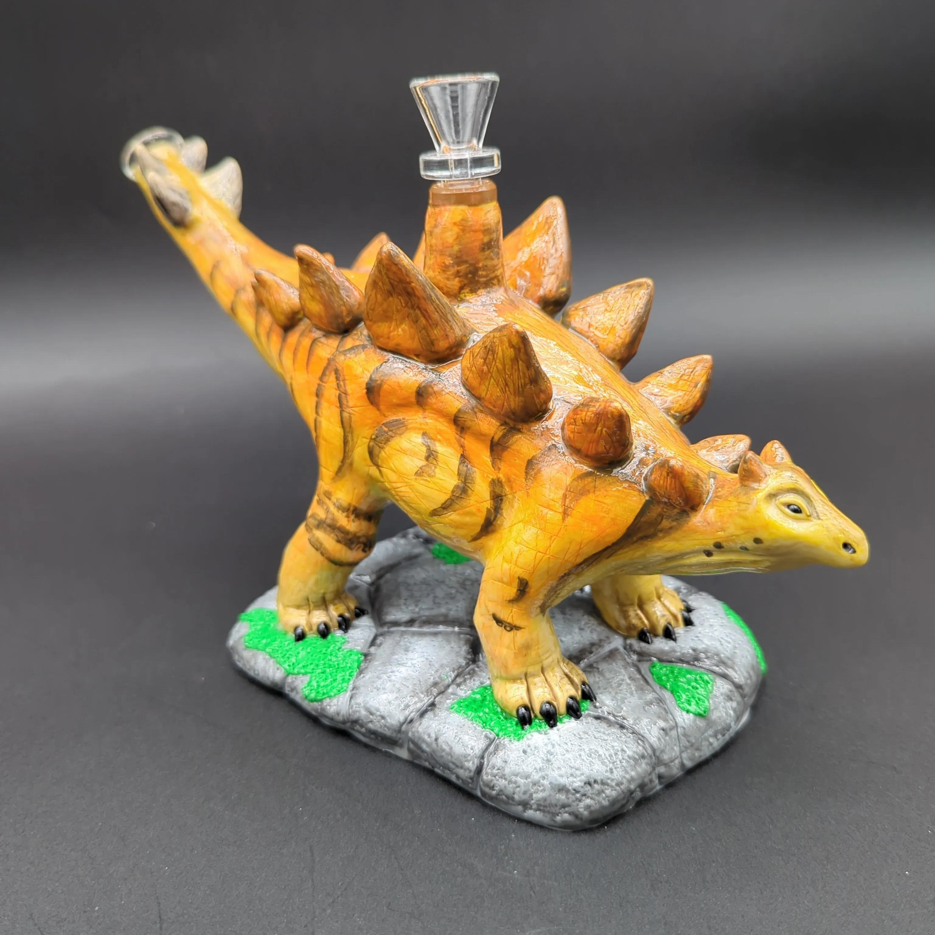 Stegosaurus Dinosaur Bong - Glass and Resin