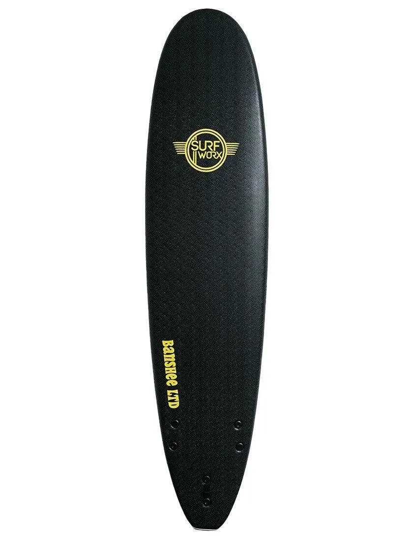 Surfworx Banshee Mini Mal Soft Surfboard Limited Edition 7ft 6 - Black