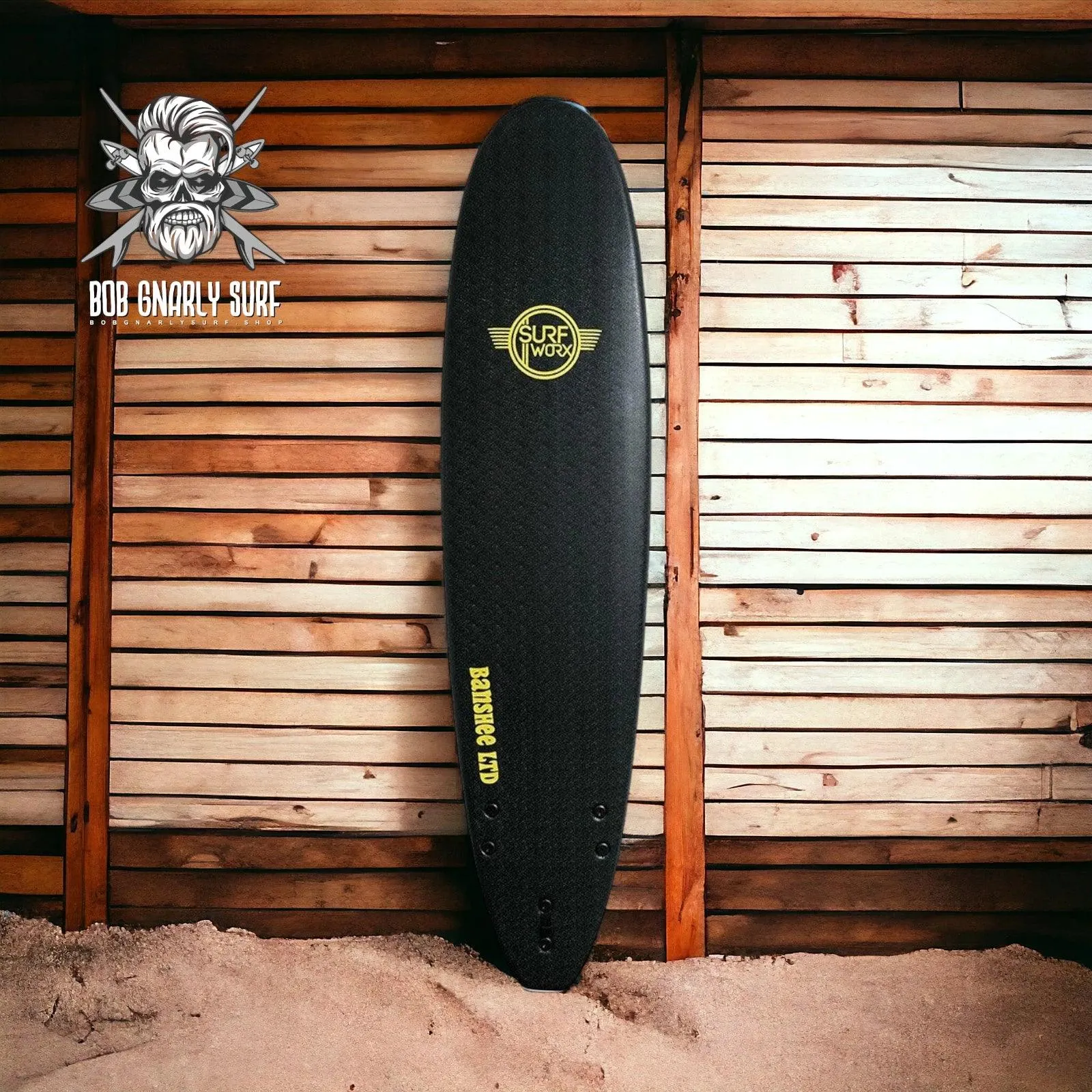 Surfworx Banshee Mini Mal Soft Surfboard Limited Edition 7ft 6 - Black