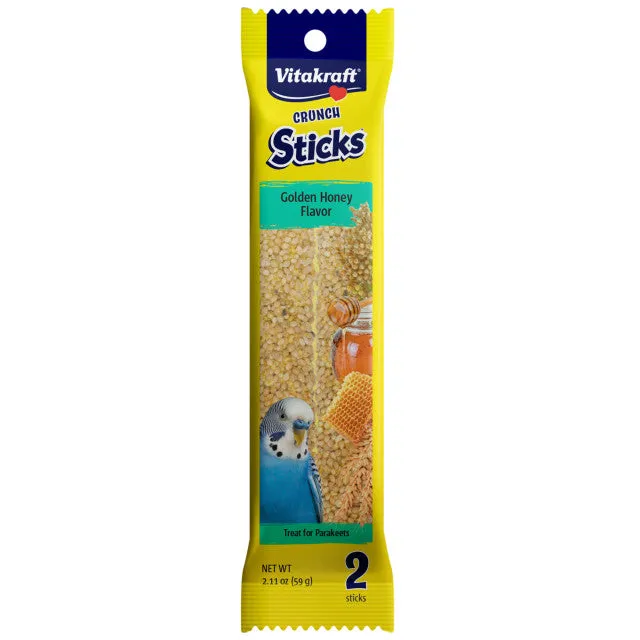 Vitakraft Crunch Sticks Golden Honey Flavor Parakeet Treats 2.11 oz. (Pack of 2)