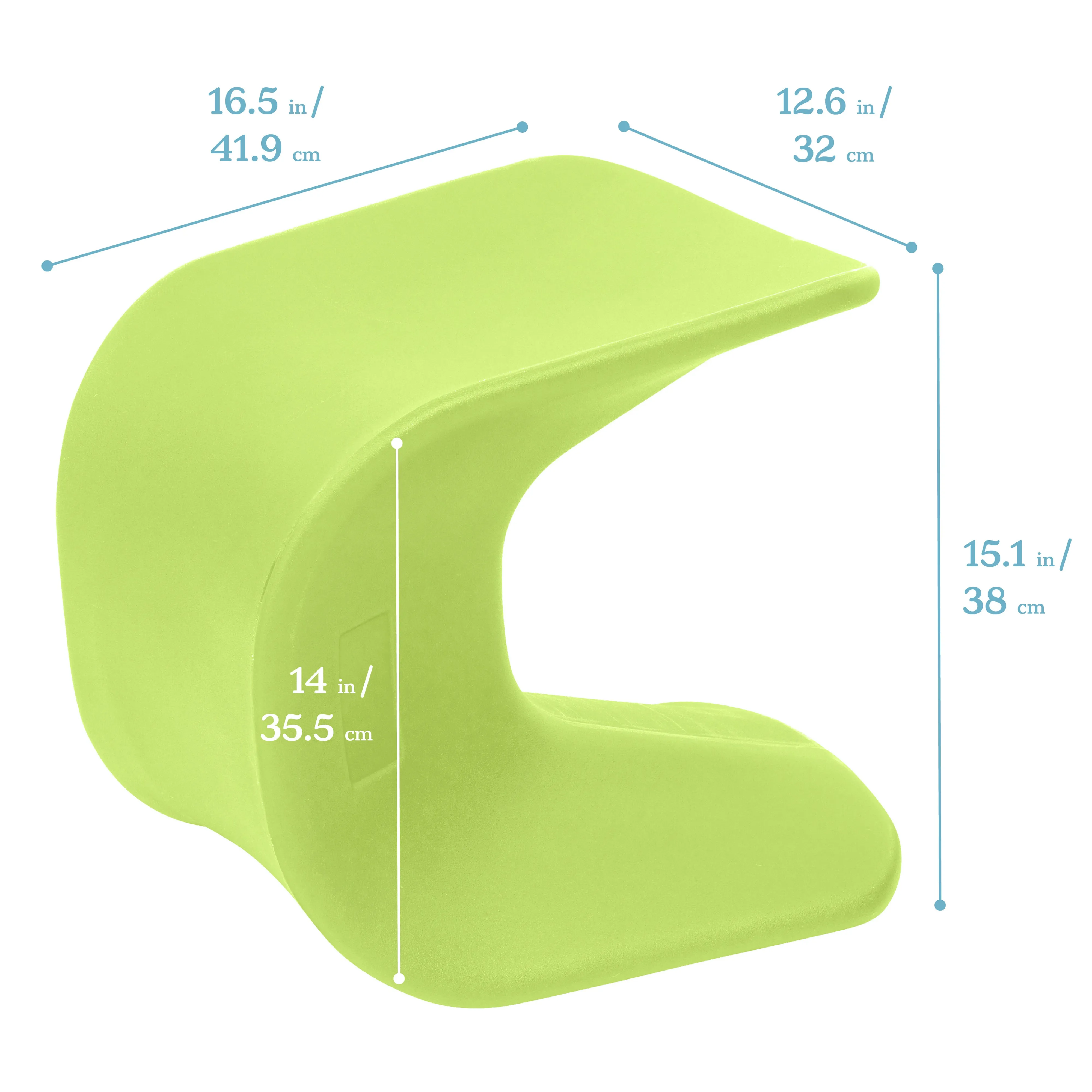 Wave Seat, Active Learning Chair, Flexible Seating, 14in - 15.1in Seat Height, 2-Pack