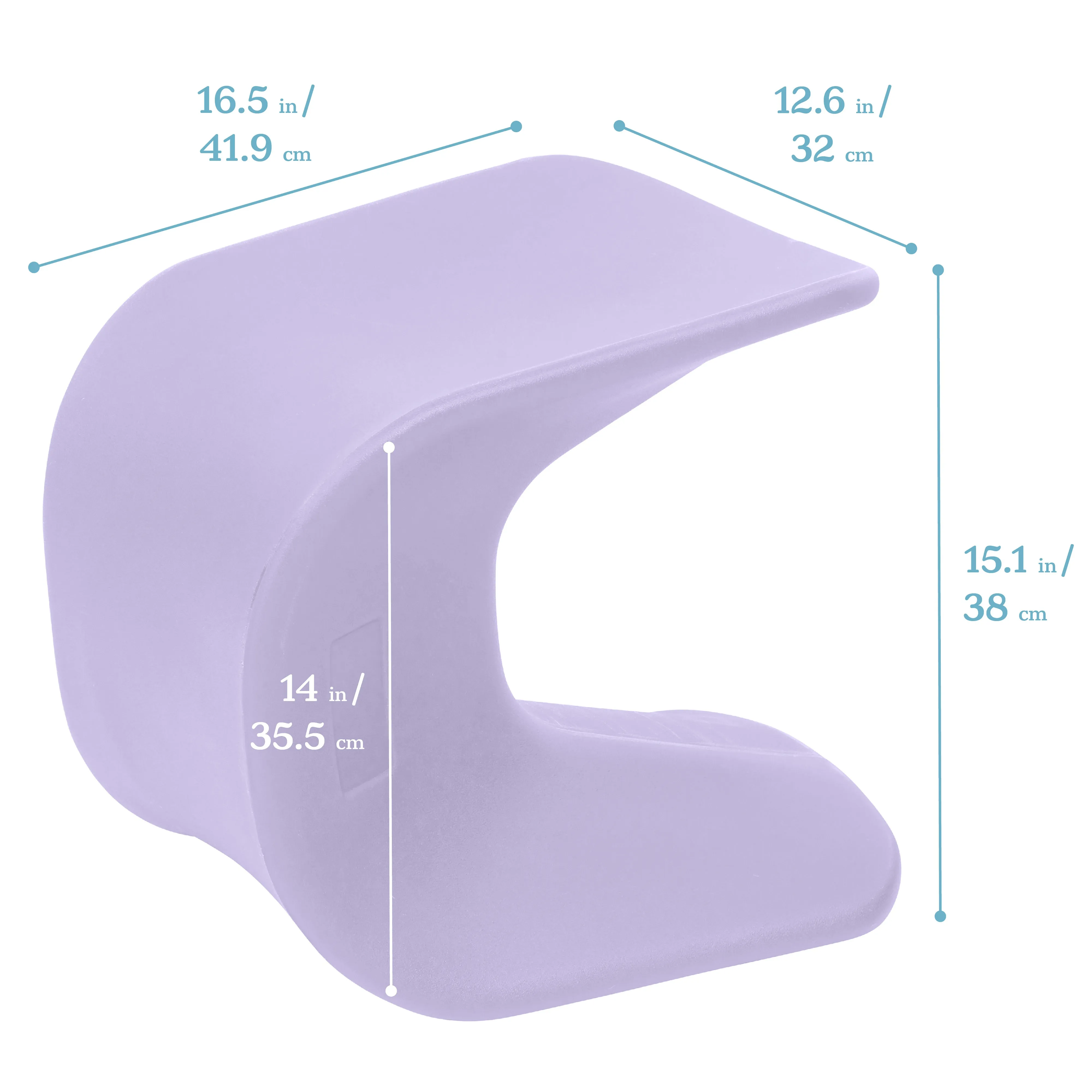 Wave Seat, Active Learning Chair, Flexible Seating, 14in - 15.1in Seat Height, 2-Pack