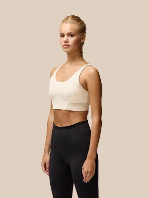 Women's Flow Training Low Impact Crop Sports Bra - Beige